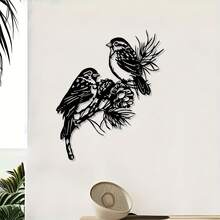 Hello Young Decor de perete metalic vintage cu colibri și lotus, negru elegant. Meșteșug delicat din fier, model floral, perfect pentru decorarea casei sau a biroului. Cadou ideal de Crăciun în stil retro, potrivit pentru decorarea camerei în interior și în exterior. - Multicolor - Vizualizare 3