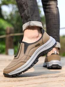 男士休闲运动鞋，户外男女通用情侣防滑耐穿徒步鞋，舒适中性露营鞋，轻便软底步行鞋，男士越野跑鞋，健身训练鞋，骑行旅行舒适骑行鞋，男士一脚蹬休闲运动鞋，四季皆宜 - 卡其色 - 查看 5