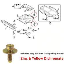 For Vauxhall Vivaro Renault Trafic Engine Undertray Clips Bolt Screw Guard Cover - Gold - View 5