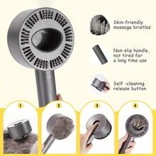 1pc Pet Hair Grooming Tool Accessory, Deshedding Brush, Pet Hair Brush, Compatible With V7 V8 V10 V11 V15 Series Vacuums - Grey - View 1