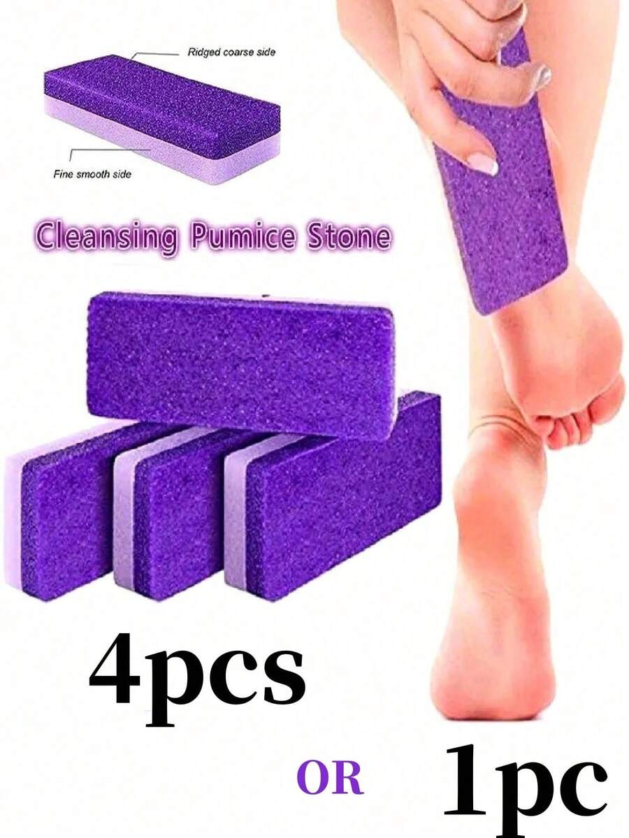 1/4Pcs Foot Pumice Stone Exfoliating File, Callus Dead Skin Remover, Heel Brush, Salon Foot Scrub Pad, Pedicure Exfoliating Tool For Men And Women,Bag,Organizer,Storage Christmas For Holiday Gift Giving,School Stuff - 彩色 - 查看 1