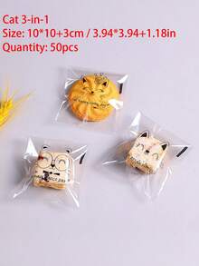 50/100pcs Christmas Treat Bags - Self-Sealing, Disposable Opp Candy & Cookie Pouches With Festive Cartoon Designs For Holiday Gifting - Multi-specification - View 24