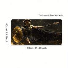 1pc Epic Spartan Warrior Charge Mouse Pad, Large Rubber Matte Finish, Non-Slip Base, Stitched Edges, Thickened Design, Home, School, Office, Gaming - Dark Blue Thor'S Hammer Motif, Home Office Accessory| Dynamic Battle Design| Smooth Surface Matte Finish, Large Mouse Pad - 70x30cm(27,5x11,8in) - Xem 7