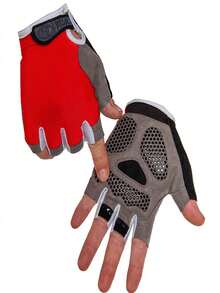 1 双男女通用户外骑行健身手套，防滑耐磨半指手套 - 彩色 - 查看 4