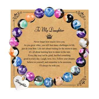 1PC Christmas Gift/Birthday Gift/Mother's Day/Graduation Gift For Daughter - Unboxing Joy: Sweet Heart Charm Pendant Bracelet With Motivational Card - Perfect Holiday Present For Daughter & Niece/Granddaughter