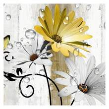 Rustic Farmhouse Shower Curtain, Farm Yellow Daisy Floral Flowers And Butterfly On Country Wooden Shower Curtain For Bathroom, Yellow Bathroom Shower Curtains With 12PCS Hooks, 60X70IN - 多色570 - 查看 5