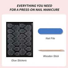 Pink & Silver Press On Nails Short Almond Fake Nails Silver Star Bow Nail Art Design False Nails Press Ons For Women Manicure,Glossy Finish | Reusable | Nail Kit With Jelly Adhesive Tabs | 24 PcsStyle-10 - Phong cách-10 - Xem 7