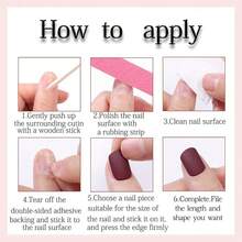 Polka Dot Press On Nails Medium Oval Fake Nails Light Pink False Nails Press Ons With Black Dots Design,Reusable Artificial Nail,Full Cover Glossy  On Nail Stick On Nails For Women Manicure 24PcsStyle-22 - 樣式-22 - 查看 8