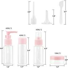 Travel Bottles Kit, TSA Approved Leak Proof Portable Toiletry Containers Set, PET Flight Size Cosmetic Containers Lotion, Shampoo, Soap, Set Of 11 - 粉色 - 查看 2