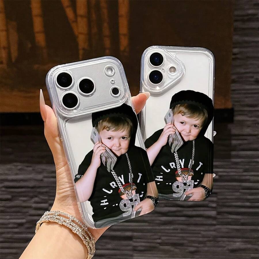 Funda para teléfono con la sensación de Internet H-Hasbulla, compatible con los modelos de 17, 16E, 16, 15, 14, 13, 12, 11 Pro Max, Mini, Air, XR, XS, X, 7, 8 Plus, hecha de material TPU suave transparente - Color 1 - Ver 1