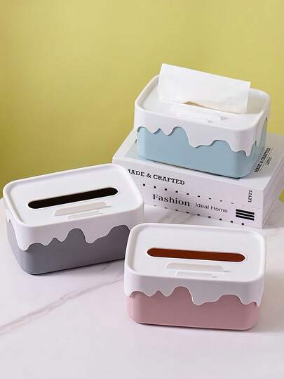 防水桌面纸巾盒，塑料材质，带手机支架，多功能桌面纸巾盒，可容纳1盒纸巾，适用于客厅、餐厅和厨房装饰，家居饰品，公寓必备品