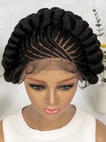 Fashionable New Braided Hairstyle Inspiration - High-Definition Full Lace Gutter Styling, Gutter Braids + Exquisite Coiled Braids, Combining Vintage Goddess Charm And Elegance, Suitable For Everyday Wear - 彩色 - 查看 3