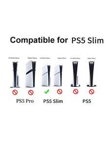 1 pieza Consola de juegos PlayStation 5 Slim versión con unidad óptica, accesorio de base de soporte para enfriamiento, soporte vertical delgado - Negro - Ver 6