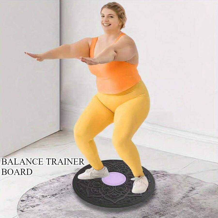 1件装健身平衡板，跷跷板，平衡脚垫，锻炼平衡能力，康复训练瑜伽板，健身器材瑜伽垫，男女通用，紫色，灰色