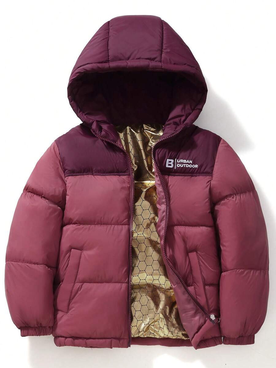 New Black & Gold Series Young Girl Warm Padded Jacket Outerwear For Toddler Boys & Girls, Autumn/Winter
