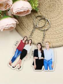 1 pièce/3 pièces Porte-clés acrylique personnalisé, porte-clés photo personnalisé, pendentif de sac à dos pour femme, porte-clés pour animaux de compagnie personnalisés, étiquettes de clés, porte-clés acrylique pour couples, amis, animaux de compagnie, porte-clés photo personnalisé, effet double face, breloques - Modèle A - Voir 9