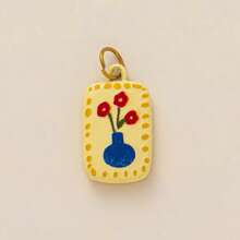 1 szt. Modny, uroczy wisiorek z królikiem, kotem, ptakiem, motylem, kwiatem, krewetką, ze stali nierdzewnej platerowanej 18-karatowym złotem, odpowiedni do biżuterii DIY, naszyjnika, bransoletki, kolczyka, breloka, akcesoriów do torebek, biżuterii damskiej, akcesoriów do portfela, małej zawieszki, akcesoriów DIY ze stali nierdzewnej - Wielokolorowe - Zobacz 16