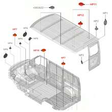 FITS TRANSIT CUSTOM - ROOF HOLE RUBBER GROMMET PLUG - CENTRE OF ROOF - X 6 - Grey - View 6