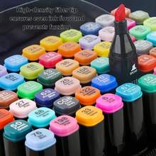 Touch Dual Tip Oil-Based Markers Set 12/80 Colors High Pigment Waterproof Back To School Student Art Supplies With Portable Bag