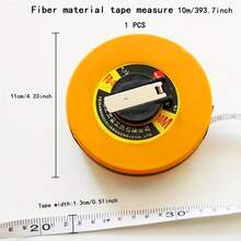 Cinta métrica de fibra de vidrio larga, regla retráctil compacta y duradera, cinta métrica blanda de doble cara, herramienta de medición adecuada para construcción y uso doméstico - Amarillo - Ver 4