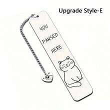 1 Stück, charmleser Katzenbuchzeichen aus Edelstahl - das perfekte Geschenk für Katzen- und Buchliebhaber, geeignet für Lesefreunde und die Frauenabteilung, Schulmaterial, Rückkehr zur Schule - Silber - Übersicht 11