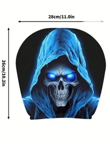 1/2 Funda para reposacabezas de coche con calavera azul fantasma, diseñada para comodidad en todo tipo de clima, protector de coche único adecuado para todas las estaciones, ideal para viajes largos, trayectos diarios y viajes por carretera, y también perfecto para decoraciones de Halloween y Navidad - Multicolor - Ver 14