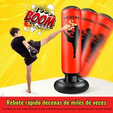 Saco de Arena Hinchable para niños,Saco de Boxeo Plegable y reabrible,Adecuado para Karate,Taekwondo,como Regalo para niños y niñas - rojinegro - Ver 5