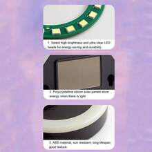 1个太阳能心形霓虹LED灯，适用于汽车后窗，无线氛围灯装饰