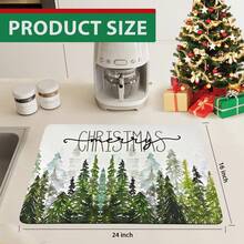 Weihnachts-Geschirrtrockenmatten für die Küchentheke, Weihnachtsbaum Kaffee-Bar-Matte für die Arbeitsplatte, aus Diatomeenerde, absorbierend, ästhetische Küchendekorationen