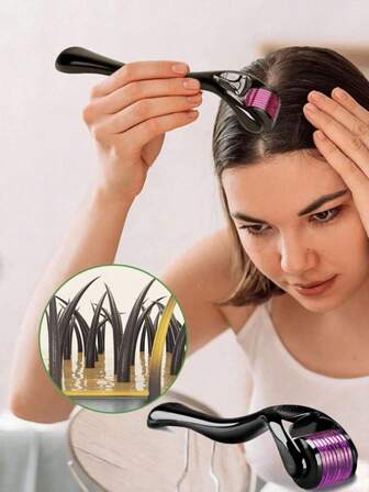 1pc/Set 540-Needle Micro-Needle Derma Roller, Suitable For Scalp And Facial Hair, MTS Pneumatic Facial Roller Beauty Tool Comb, For Salon/Home Use, Facial Care, Beauty, Skincare, Spa, Self-Care, Skincare Tools, Facial Care, Beauty Supplies, Massage, Facial Massage Tool, Facial Roller ,Hair Tool Kit ,Hair Styling Kit