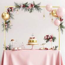 Over The Table Rod Stand With Clamps  Adjustable Length Table Arch Stand, Metal Table Backdrop Stand Gold Table Arch Hanging For Wedding Birthday Party Halloween Christmas Decoration - 彩色 - 查看 5
