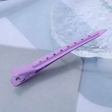1 Piece Metal Duck Bill Hair Clip – Long Side Barrette & Alligator Curl Clip, Simple Decorative Hair Clip For Women, Practical Hair Accessory For Styling, Perfect For Self-Use & Gifting - 紫色 - 查看 1