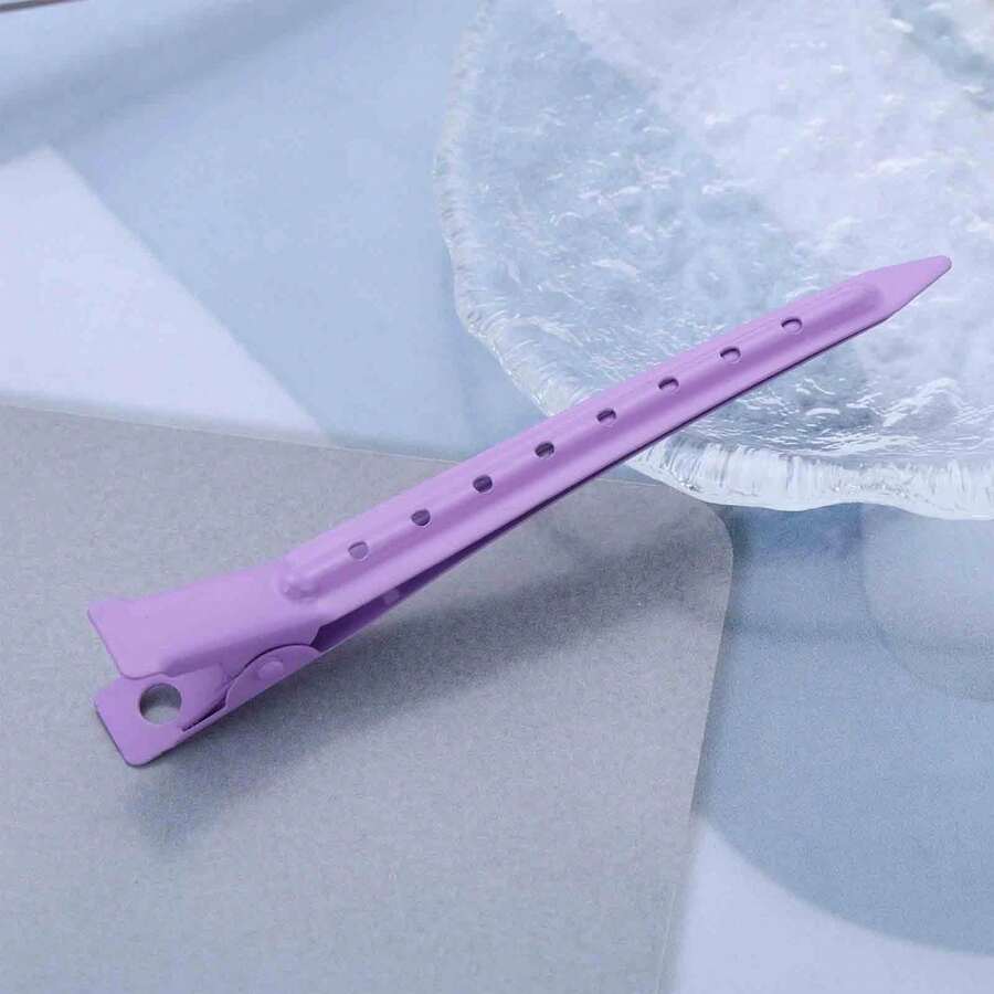1 Piece Metal Duck Bill Hair Clip – Long Side Barrette & Alligator Curl Clip, Simple Decorative Hair Clip For Women, Practical Hair Accessory For Styling, Perfect For Self-Use & Gifting - 紫色 - 查看 1