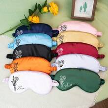 Personalized Birthday Flower & Name Eye Mask - Bridesmaid Gift, Bride Wedding Gift, Custom Satin Sleep Mask, Bachelorette Party Gift - Multicolor - View 2