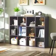 Modern 6-Cube Storage Unit - Lightweight Grey Bookcase For Home Office Organization | Stylish Particle Board Furniture For Versatile Shelving Solutions - Grey - View 4