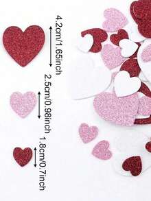 120pcs Heart-Shaped Sequin Foam Stickers For DIY, Suitable For Gift Boxes, Handbags, Greeting Cards And Festival Decorations. Festival Sticker Labels, Used For Gift Packaging And Decoration. Valentine's Day Fun Gifts, Creative Garden-Themed Decorations - Multicolor - View 4