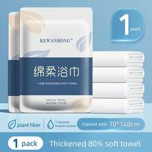 一次性浴巾/毛巾，柔软便携式浴巾/毛巾，适用于旅行和露营，吸水一次性浴巾/毛巾，独立包装加厚一次性浴巾/毛巾，便携式旅行面巾，酒店 - 白色 - 查看 15