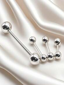1件亲肤低敏钛钢舌钉、唇钉、双球圆头镜面抛光耳软骨钉、耳屏钉、穿刺饰品