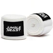 Jungle Beast Vendas para Box, Vendaje Firme y Cómodo para Mano, Boxeo Estilo Mexicano y Artes Marciales, V4 450cm Profesionales, (PAR). - Blanco - Ver 2