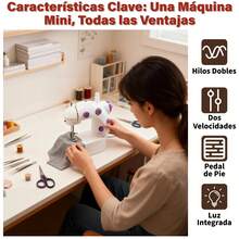 Máquina de coser mini sin enchufe herramienta manual de coser - Multicolor - Ver 1