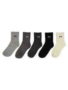 3 Pairs Breathable Moisture-Wicking Medium Length Socks, Random Assortment