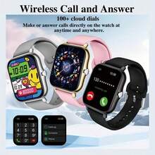 Full-Screen Touchscreen Smartwatch, 1.83-Inch, Unisex Sports Smartwatch, USB Charging, Compatible With Android And , Dials, 100+ Sports Modes, SMS Push Notifications, Extended Battery Life, Alloy Case, Stylish And Minimalist Design - Multicolor - View 3