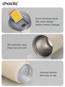 choxila 1 buah Mug Kopi Berinsulasi Stainless Steel 350ml, Dapat Digunakan untuk Minuman Panas dan Dingin, Mug untuk Pasangan, Cocok untuk Rumah, Kedai Kopi, Mobil, Portabel, Cocok untuk Penggunaan di Kelas/Luar Ruangan, Perlengkapan Penting Musim Dingin - Cangkir - View 9