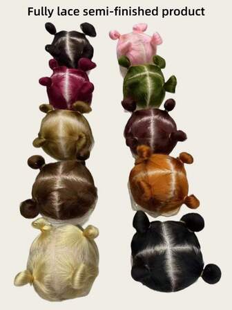 Nätmössa i spetshuvudbonad, gör-det-själv-modehuvudbonad, flerfärgade alternativ, spetsfläta gör-det-själv-halvfärdig, unisex