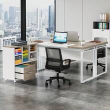 Tribesigns L-Shaped Executive Desk With Reversible File Cabinet, 63" Office Desk With Storage Drawers, L-Shaped Computer Desk With Drawer Cabinet For Hanging Letter Size Files - Gray & White - View 8