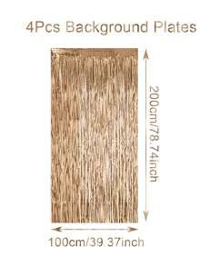 1/2/4pcs Gold Metallic Rain Curtain Backdrop Decoration, Birthday Party Background Hanging Curtain, Birthday Hanging Rain Curtain Decor, Suitable For Birthday Party, Wedding, Festival, Theme Party Background, Photo Prop, Room Wall Decor, Home Decor