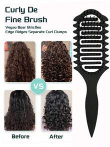 Lược tạo kiểu tóc xoăn mới 2026 - Lược tạo kiểu tóc xoăn để tạo kiểu và định hình tóc xoăn trên tóc ướt, dành cho cả nam và nữ, ý tưởng quà tặng ngày lễ tình nhân - Một cỡ - Xem 3