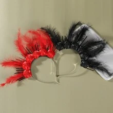 Diadema de murciélago negro divertida de Halloween, accesorio para el cabello para decoración de fiesta de Halloween, accesorio para el cabello para actuaciones en el escenario, disfraz del Día de San Valentín