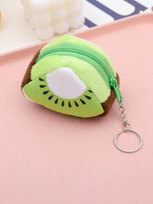 创意毛绒3D水果零钱包，可爱零钱包钥匙扣配饰，西瓜、草莓、猕猴桃迷你包 - 彩色 - 查看 9
