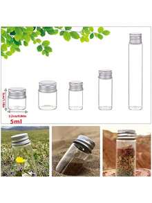 10 pièces - Flacons en verre mini de 10 ml avec couvercles en aluminium, petits bocaux, mini-contenants en verre, petites bouteilles en verre transparent avec bouchons à vis, petits contenants, idéaux pour le stockage d'artisanat DIY - Transparent - Voir 4